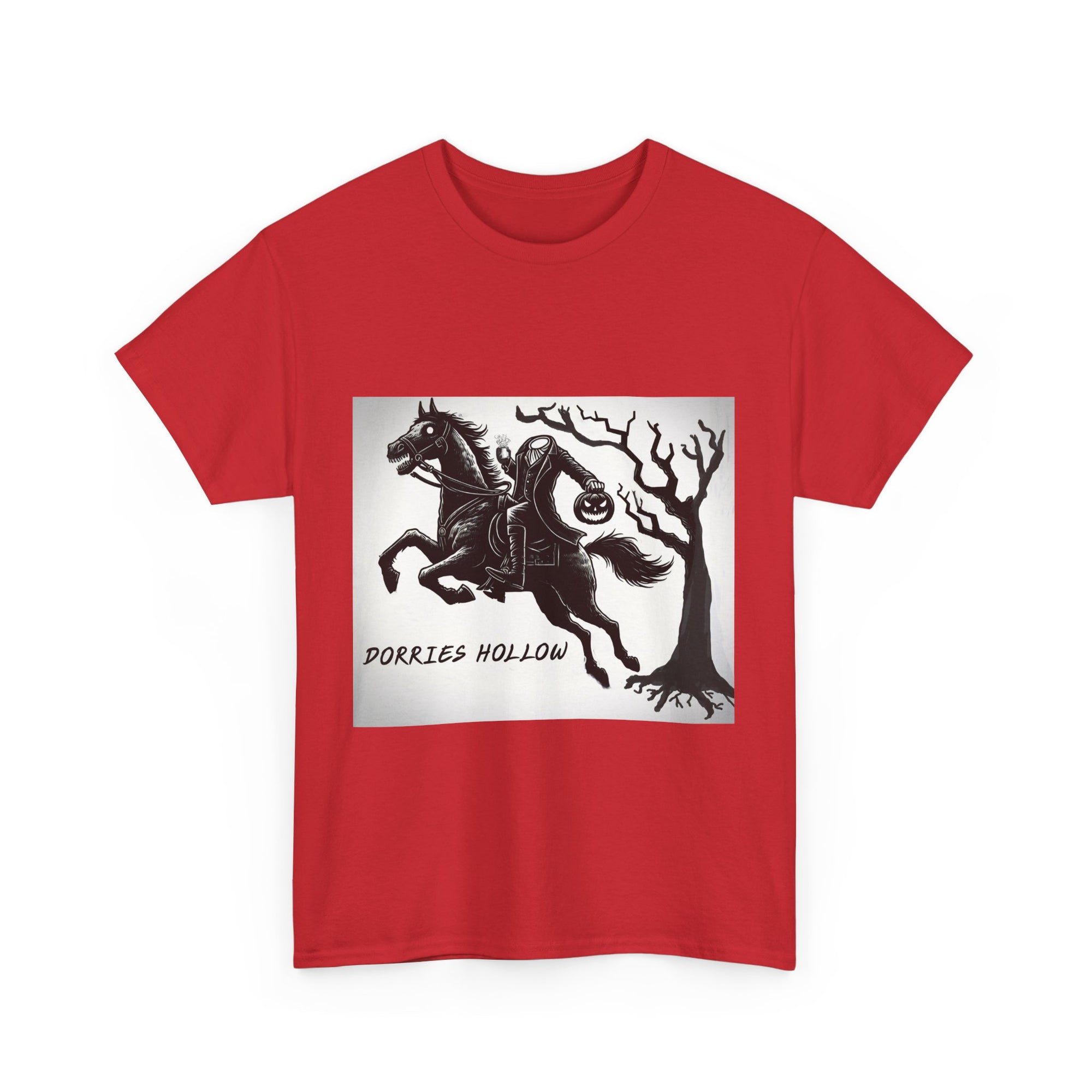 Spooky Adventure Tee - Horseman Design, Halloween Shirt, Unisex Cotton Tee, Eerie Vibe, Fall Fashion, Gift for Halloween Lovers