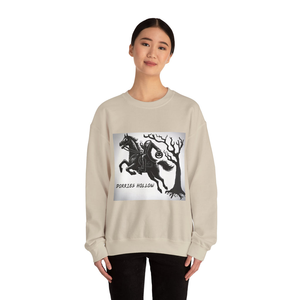 Dorris Hollow Crewneck Sweatshirt, Cozy Unisex Pullover, Halloween Apparel, Fall Fashion, Equestrian Style, Horse Lover Gift, Unique [...]