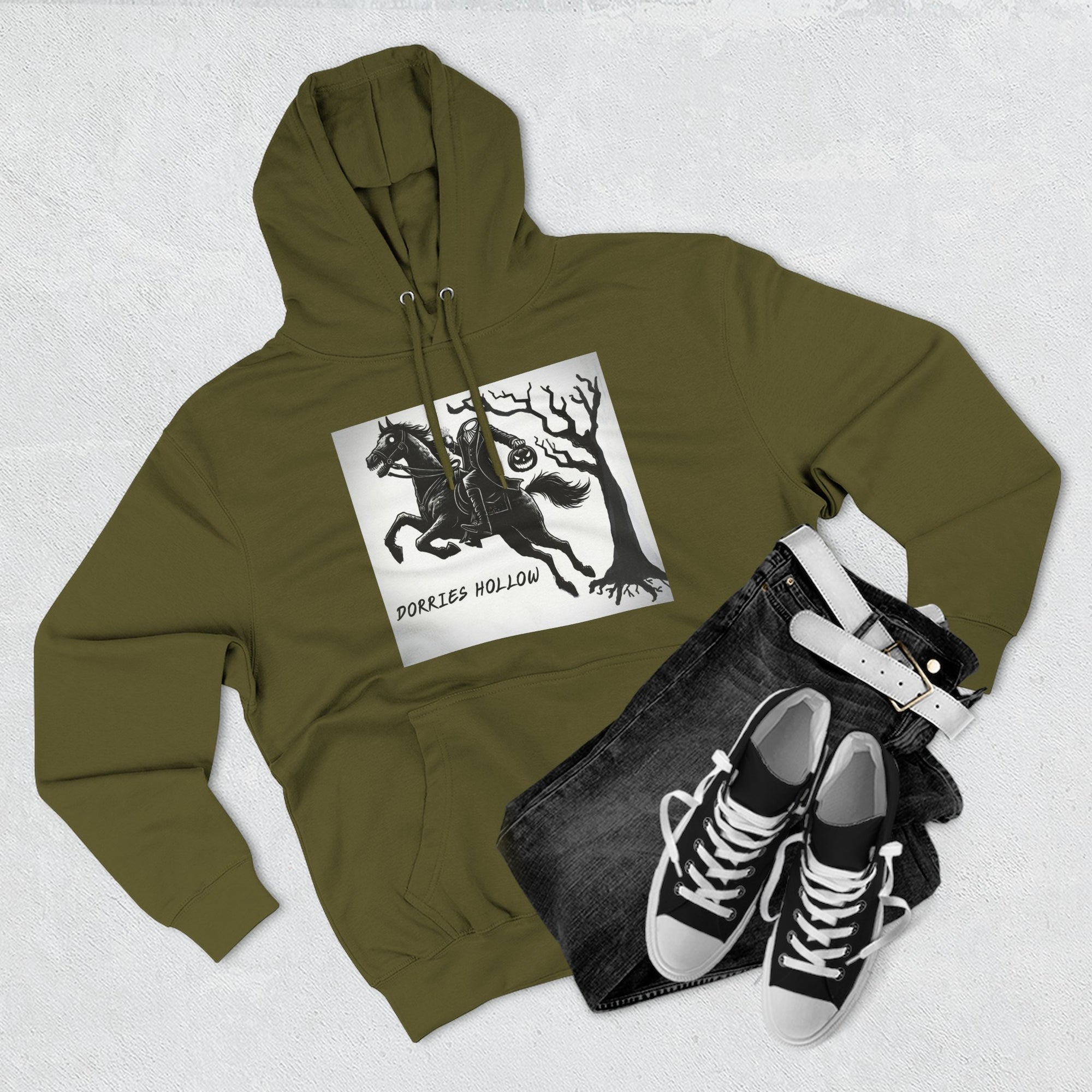 Spooky Horse Fleece Hoodie - Perfect for Fall and Halloween, Unisex Sweatshirt, Cozy Pullover, Gift for Horse Lovers