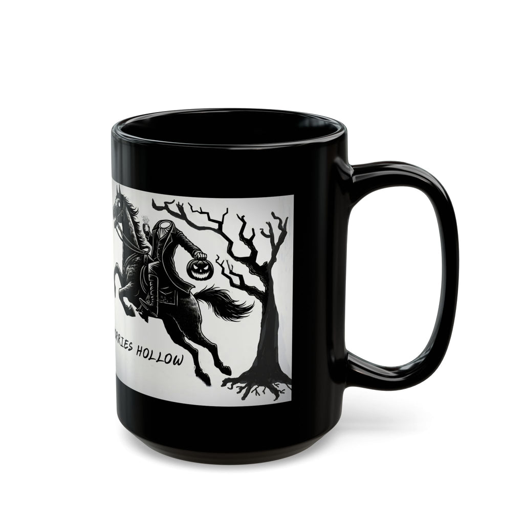 Halloween Themed Mug, Pumpkin Horseman Coffee Cup, Dorries Hollow Design, Fall Decor, Spooky Gift for Witch Lovers