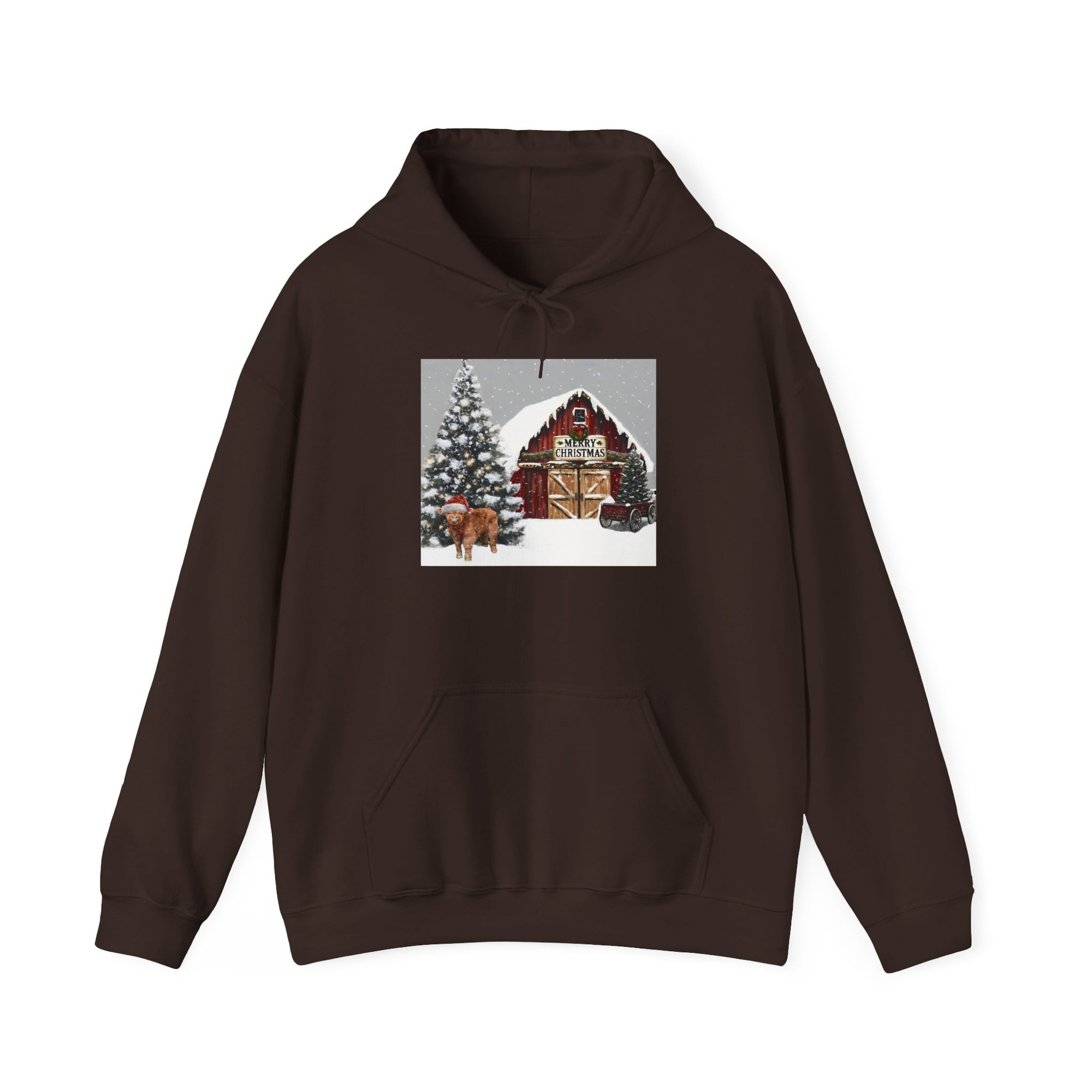 Cozy Christmas Barn Hoodie, Holiday Sweatshirt, Winter Apparel, Unisex Gift, Festive Party Wear