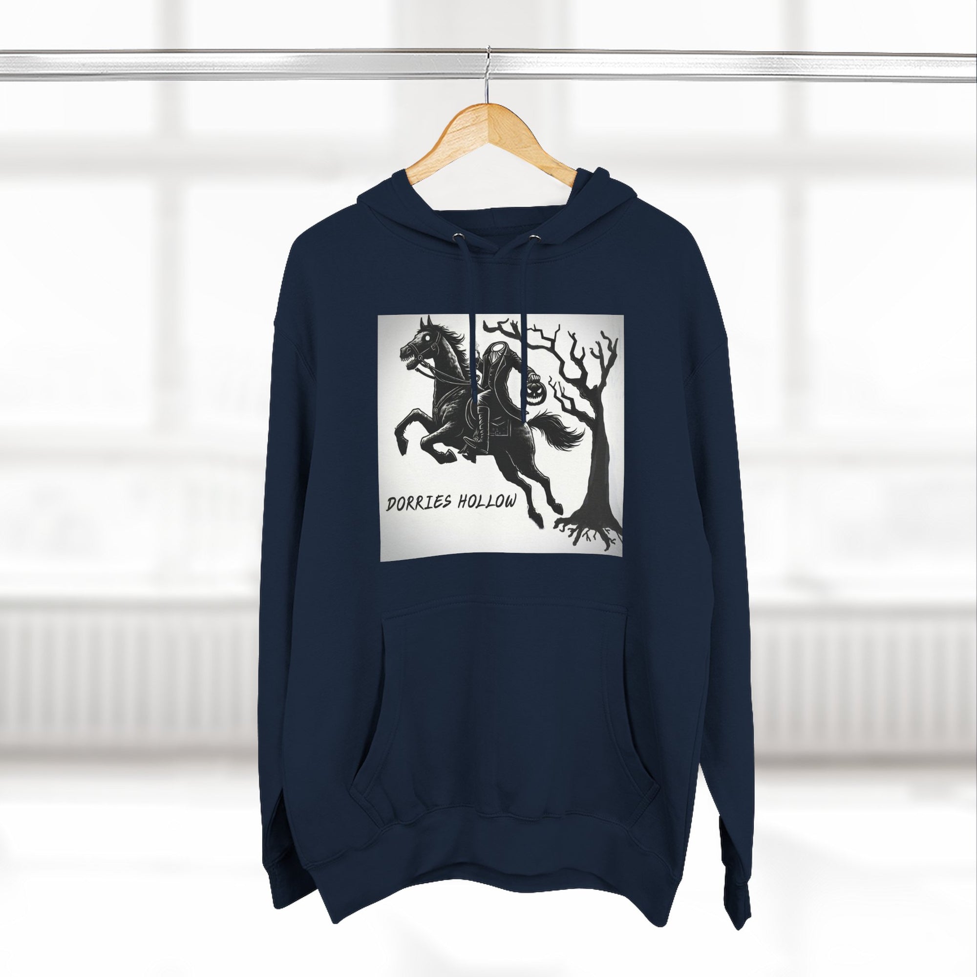 Spooky Horse Fleece Hoodie - Perfect for Fall and Halloween, Unisex Sweatshirt, Cozy Pullover, Gift for Horse Lovers