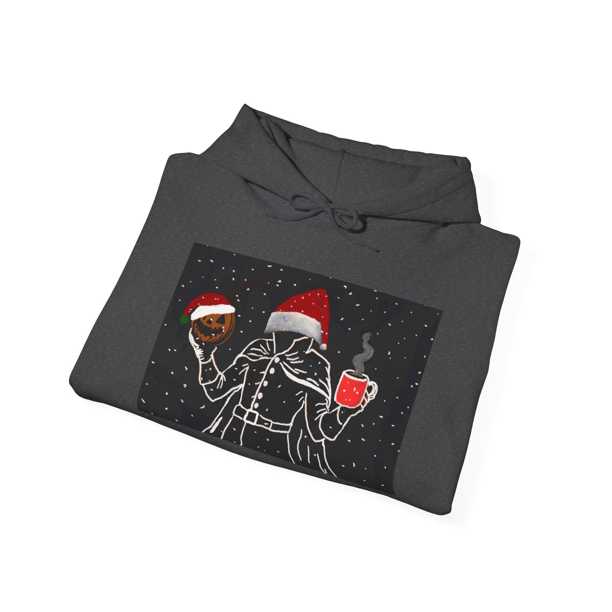 Festive Holiday Headless horseman Sweatshirt, Unisex Cozy Hoodie for Christmas, Ugly Sweater Replacement, Gift for Him or Her