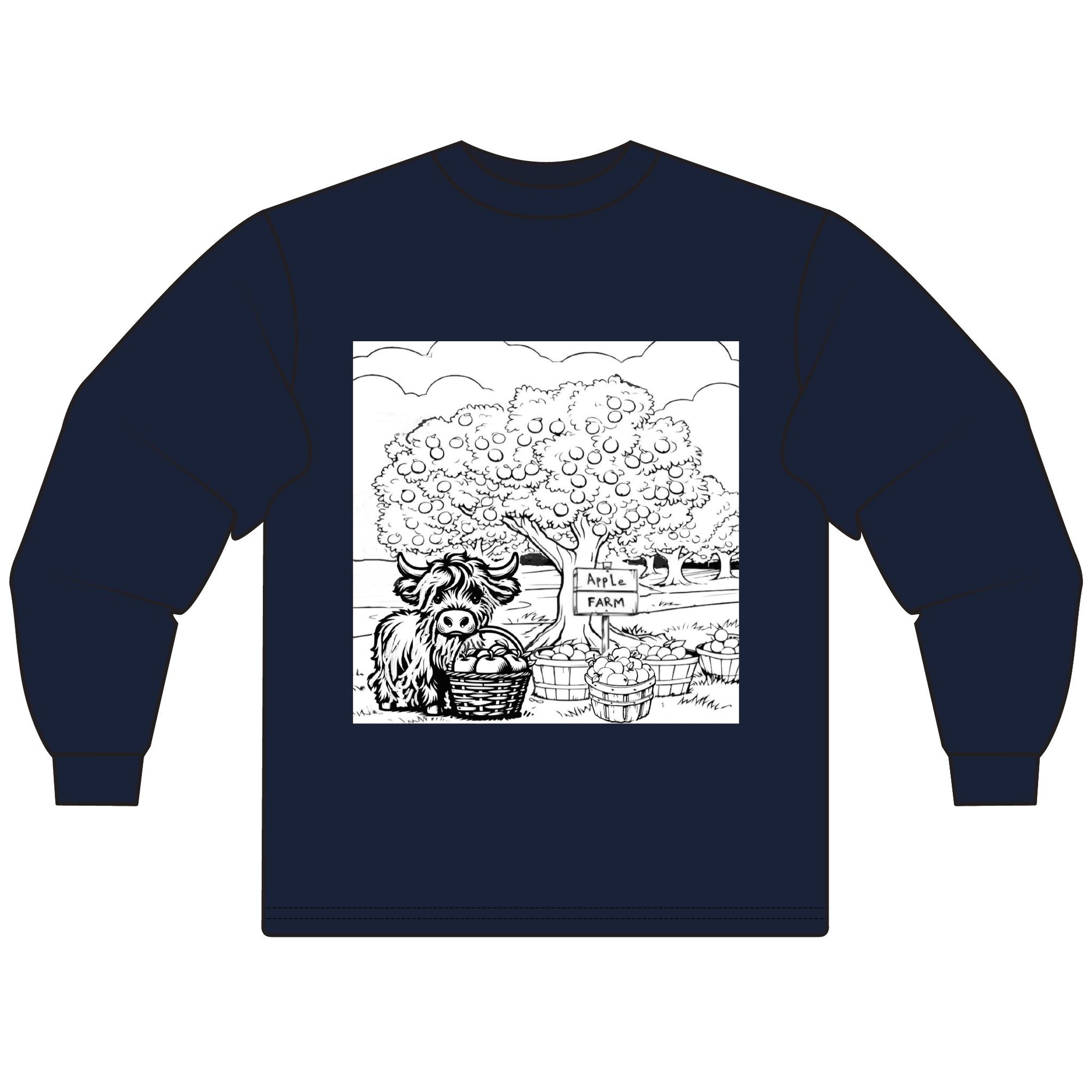 Charming Farm Animal Long Sleeve T-Shirt, Cute Rustic Tee, Cozy Gift for Nature Lovers, Vintage Style, Autumn Outfit