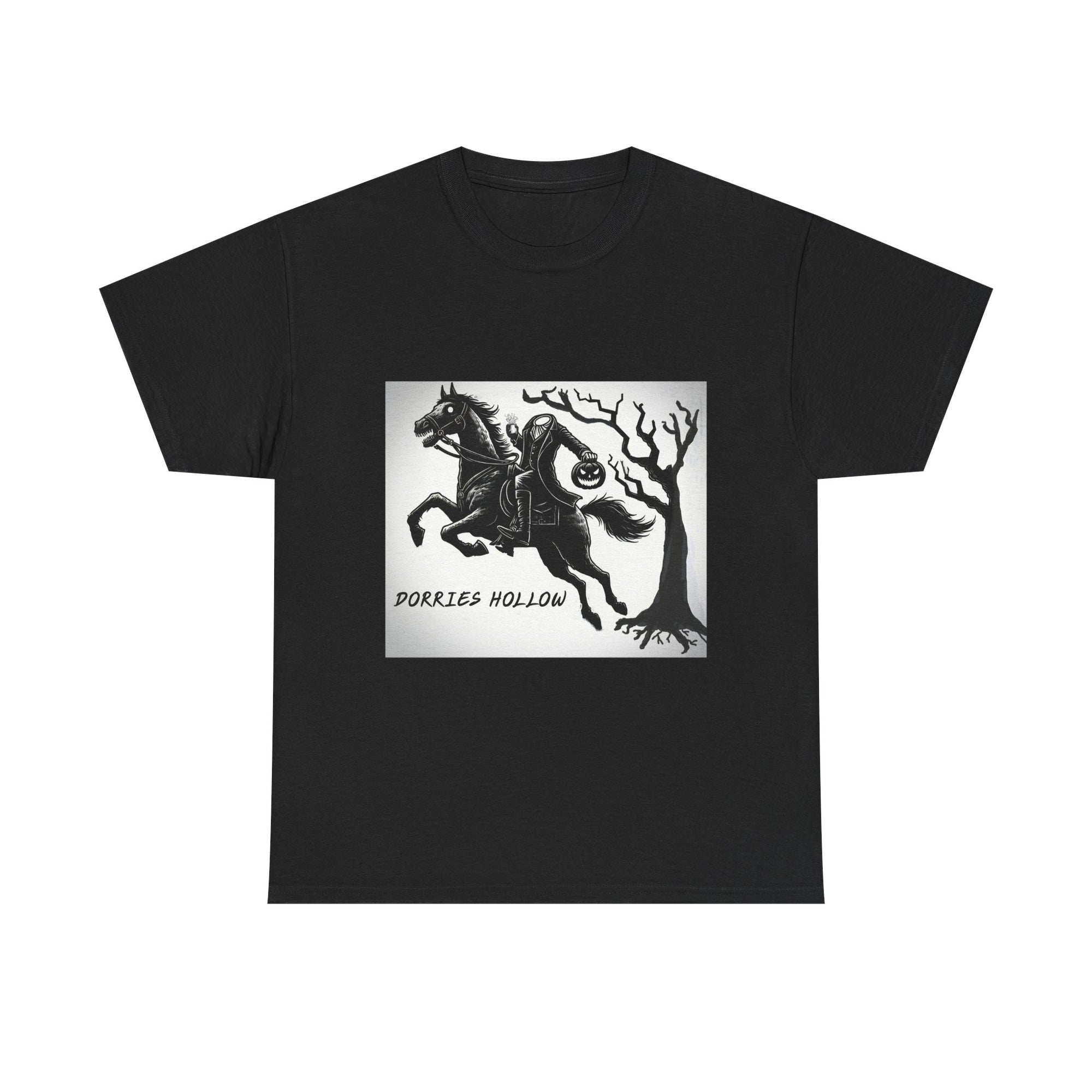 Spooky Adventure Tee - Horseman Design, Halloween Shirt, Unisex Cotton Tee, Eerie Vibe, Fall Fashion, Gift for Halloween Lovers