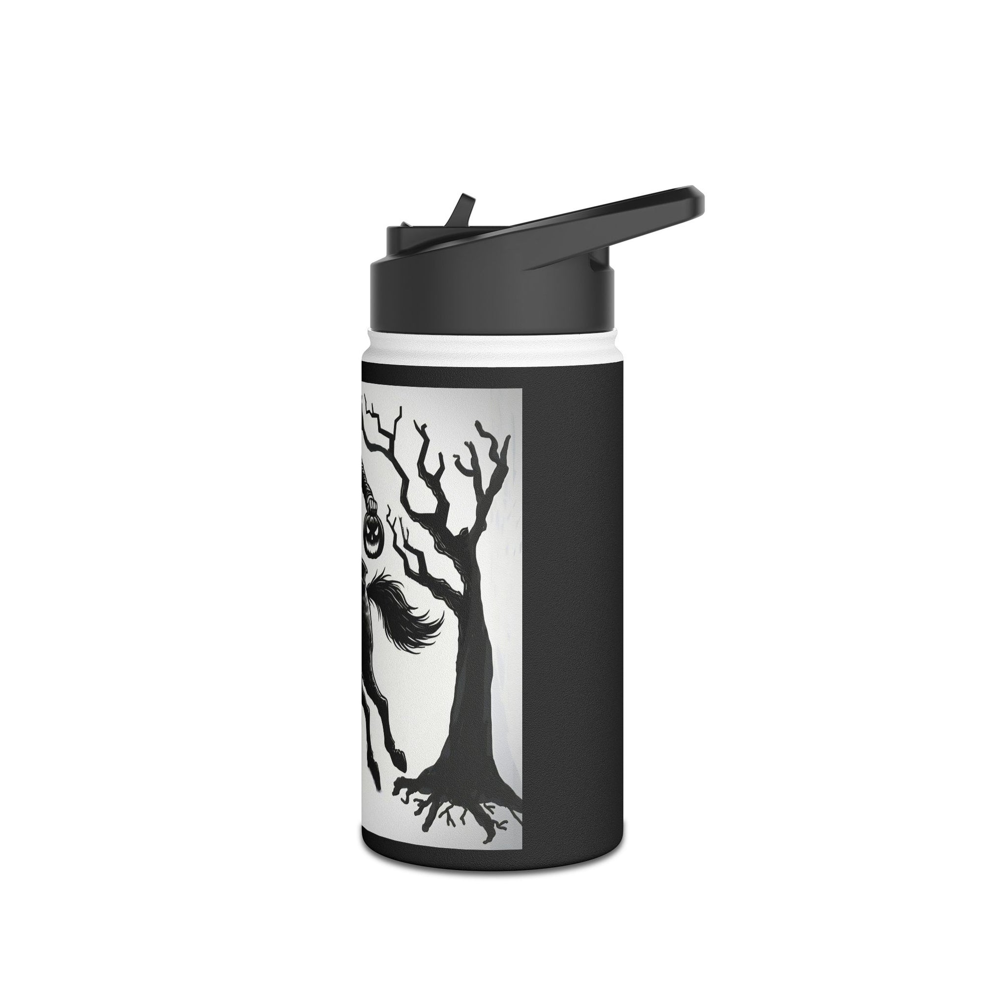 Spooky Stainless Steel Water Bottle, Ichabod Crane Design, Halloween Gift, Eco-Friendly Water Container, Outdoor Adventure
