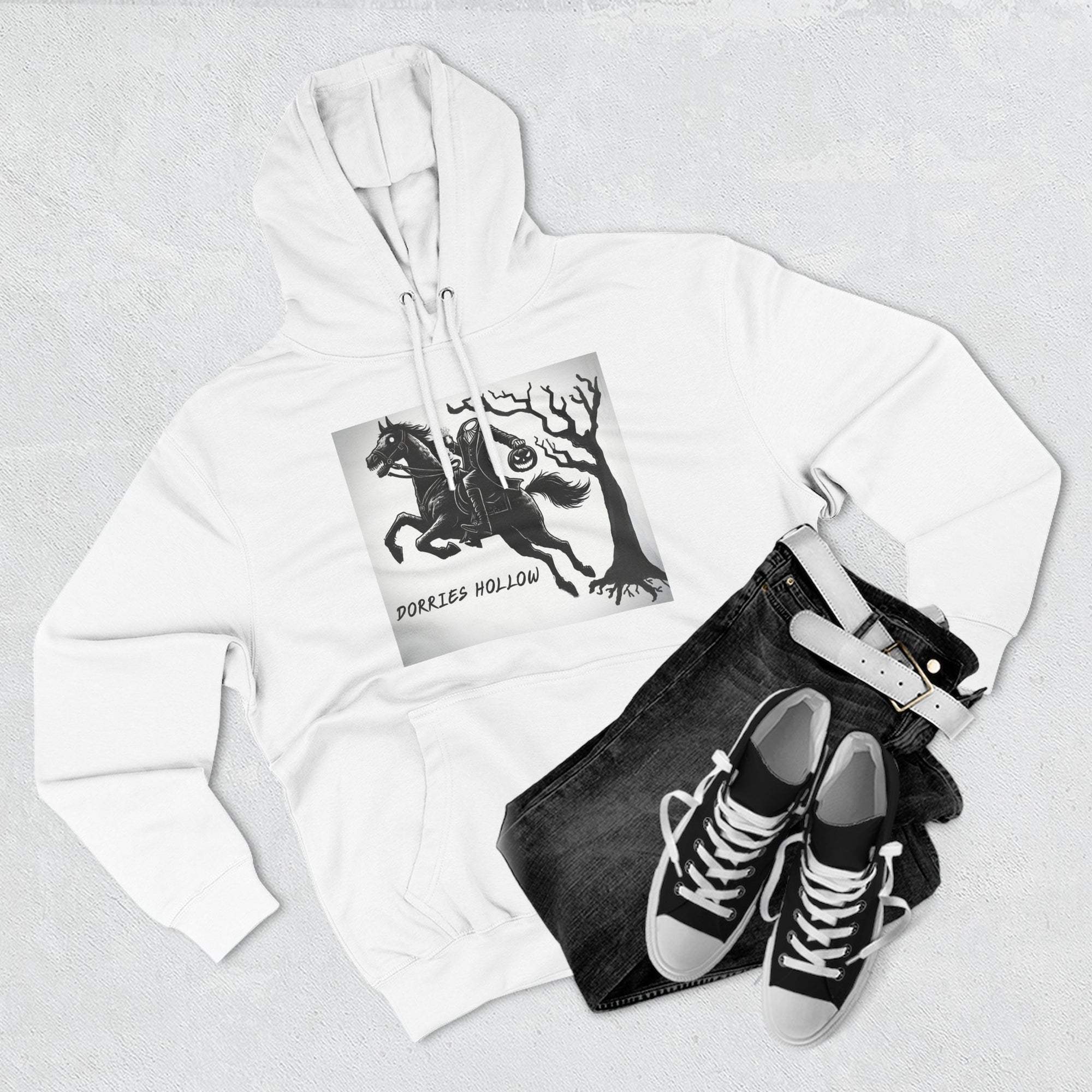 Spooky Horse Fleece Hoodie - Perfect for Fall and Halloween, Unisex Sweatshirt, Cozy Pullover, Gift for Horse Lovers