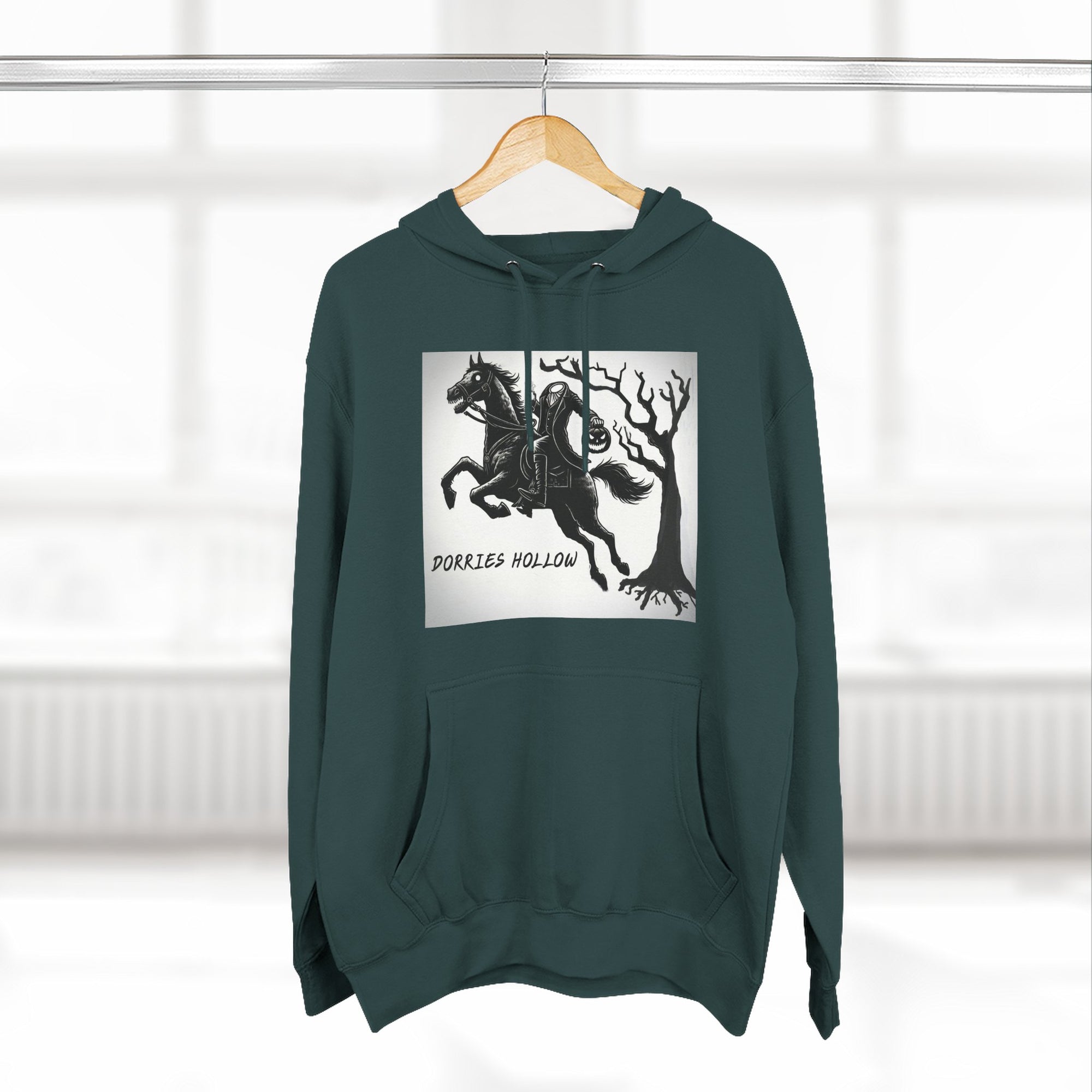 Spooky Horse Fleece Hoodie - Perfect for Fall and Halloween, Unisex Sweatshirt, Cozy Pullover, Gift for Horse Lovers