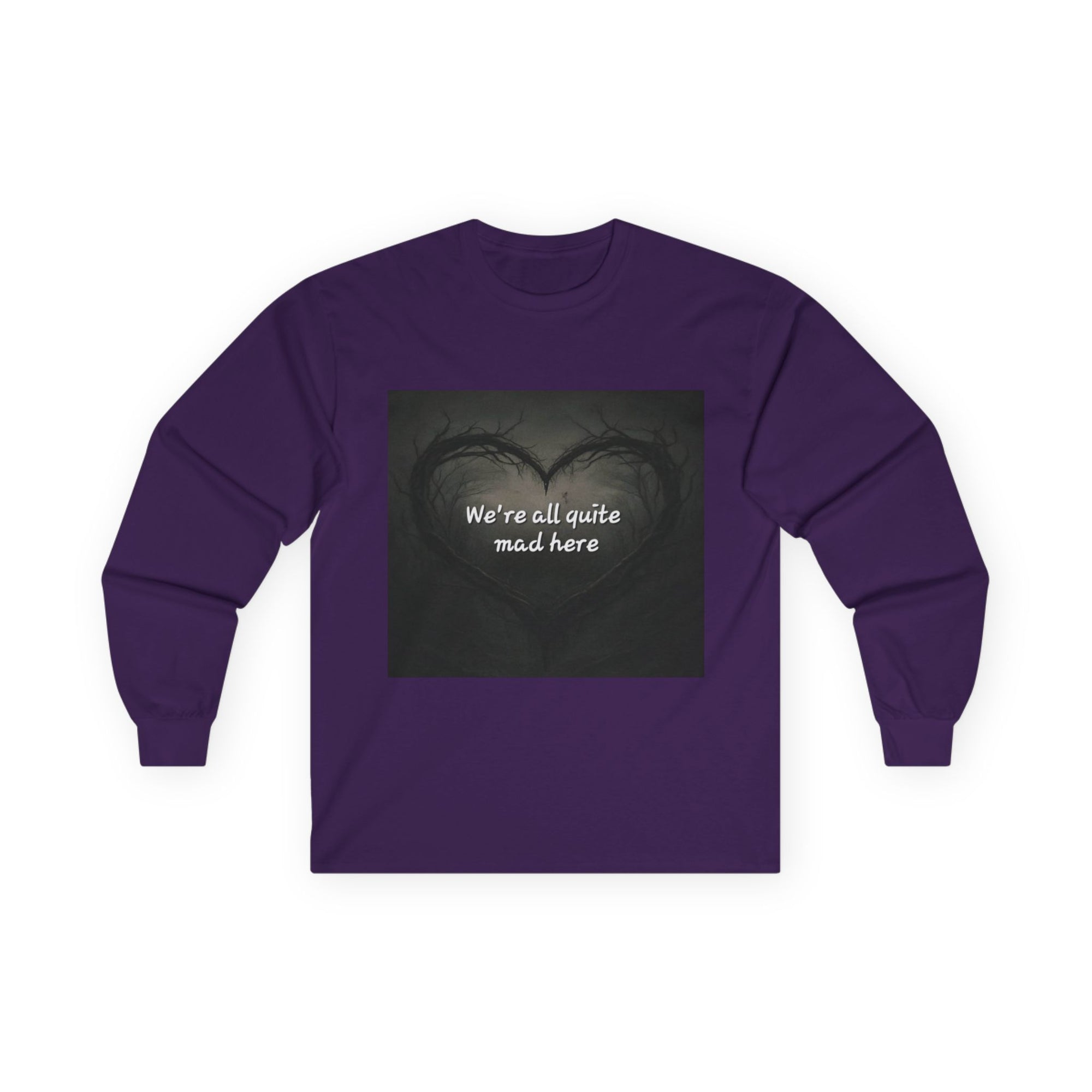Mad Hatter Long Sleeve Tee - Quirky Apparel for Dreamers, Halloween, Gift, Cozy Wear, Fun Statement Shirt