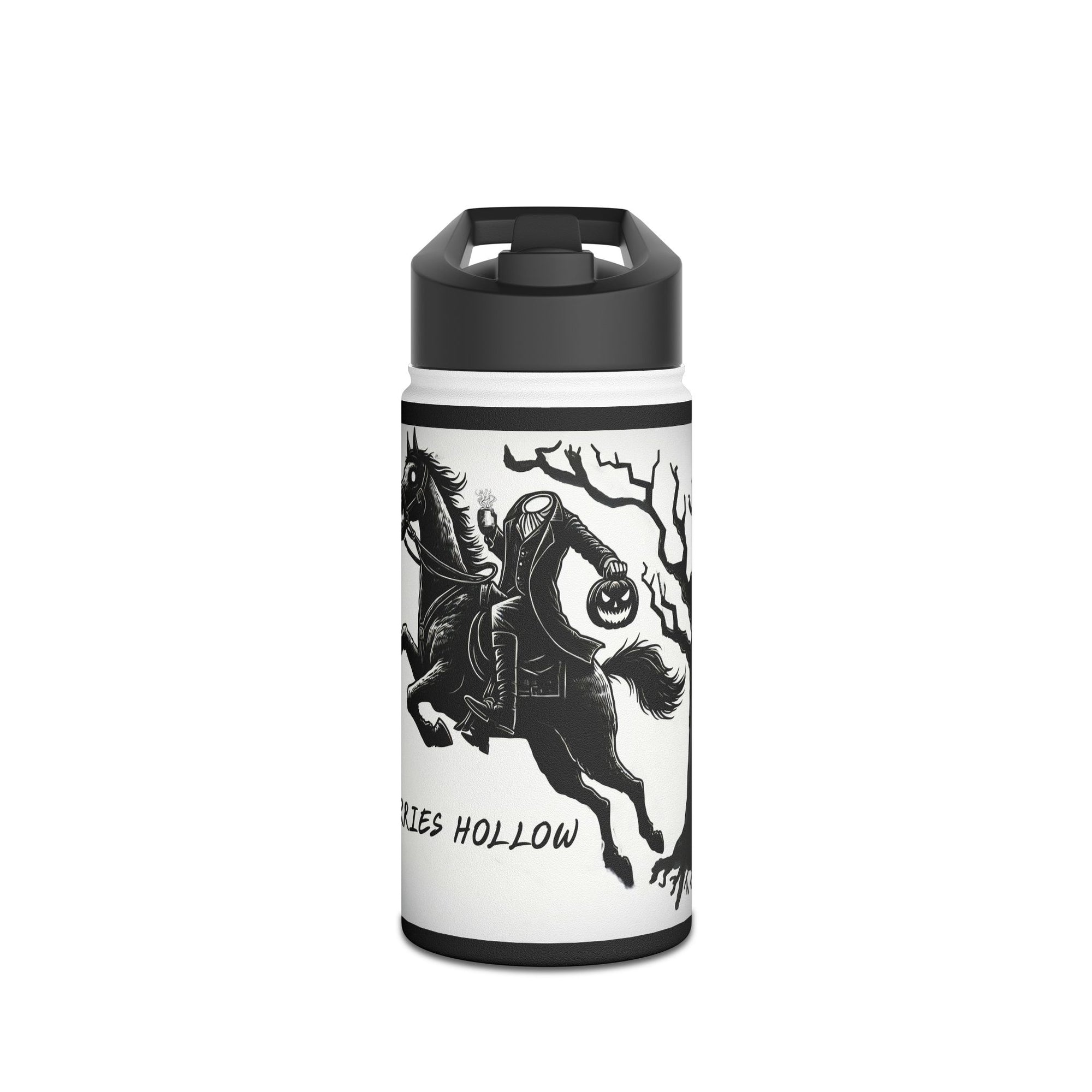 Spooky Stainless Steel Water Bottle, Ichabod Crane Design, Halloween Gift, Eco-Friendly Water Container, Outdoor Adventure