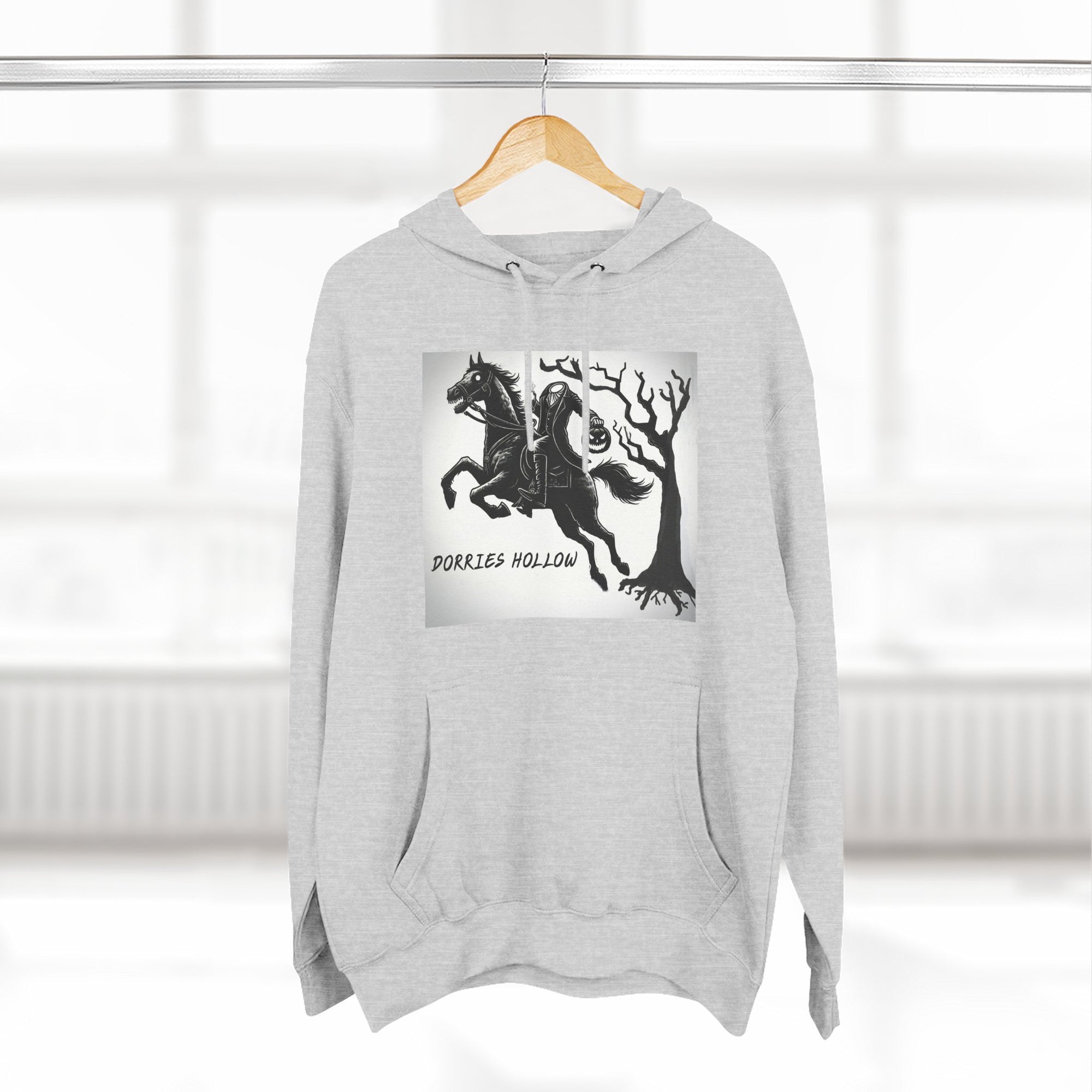 Spooky Horse Fleece Hoodie - Perfect for Fall and Halloween, Unisex Sweatshirt, Cozy Pullover, Gift for Horse Lovers