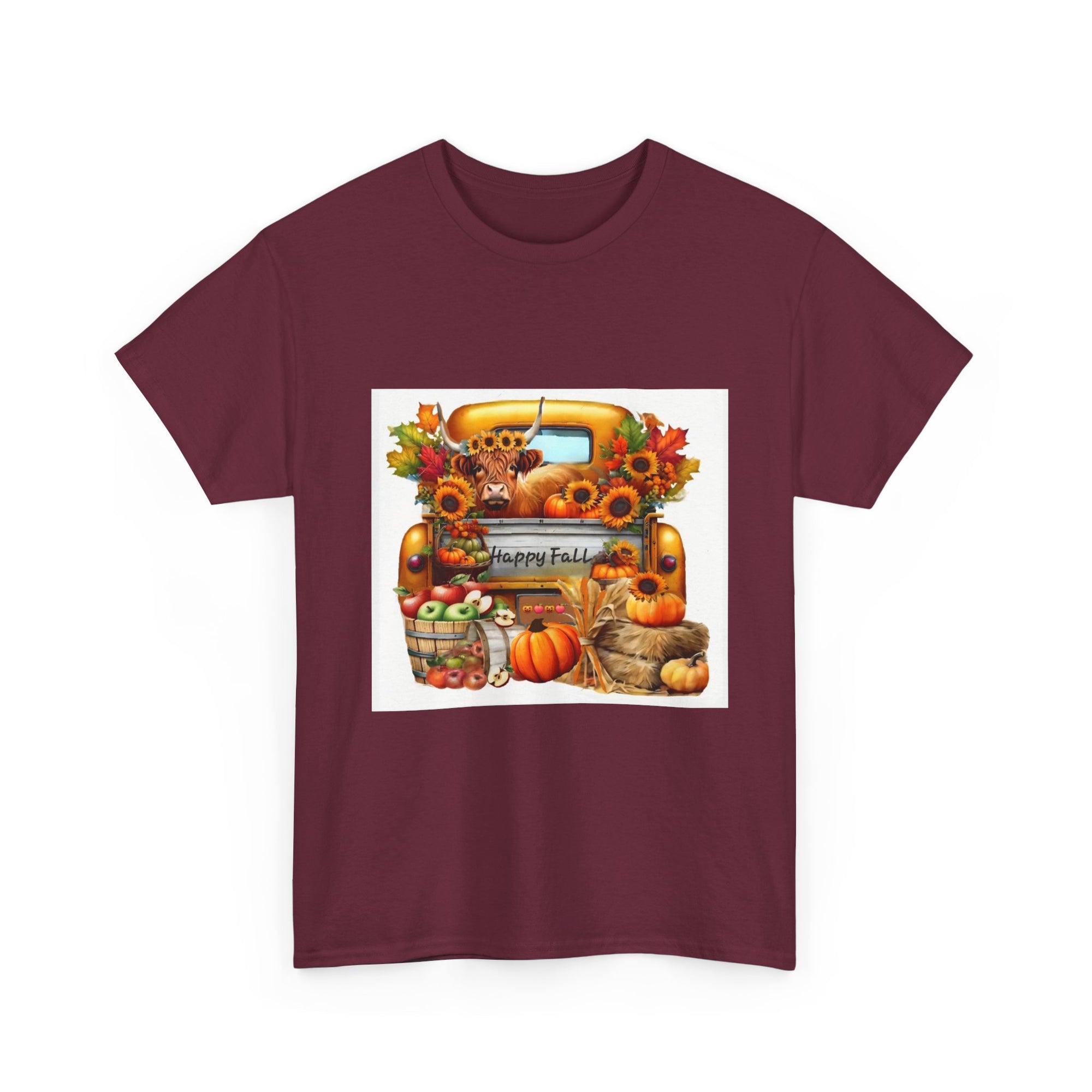Autumn Vibes Unisex Heavy Cotton Tee - Perfect for Fall Celebrations, Thanksgiving Gatherings, Cozy Outings, Seasonal Wardrobe