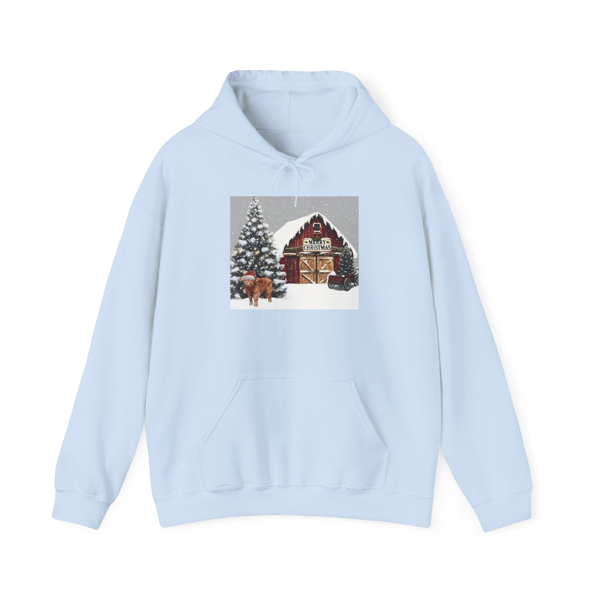 Cozy Christmas Barn Hoodie, Holiday Sweatshirt, Winter Apparel, Unisex Gift, Festive Party Wear