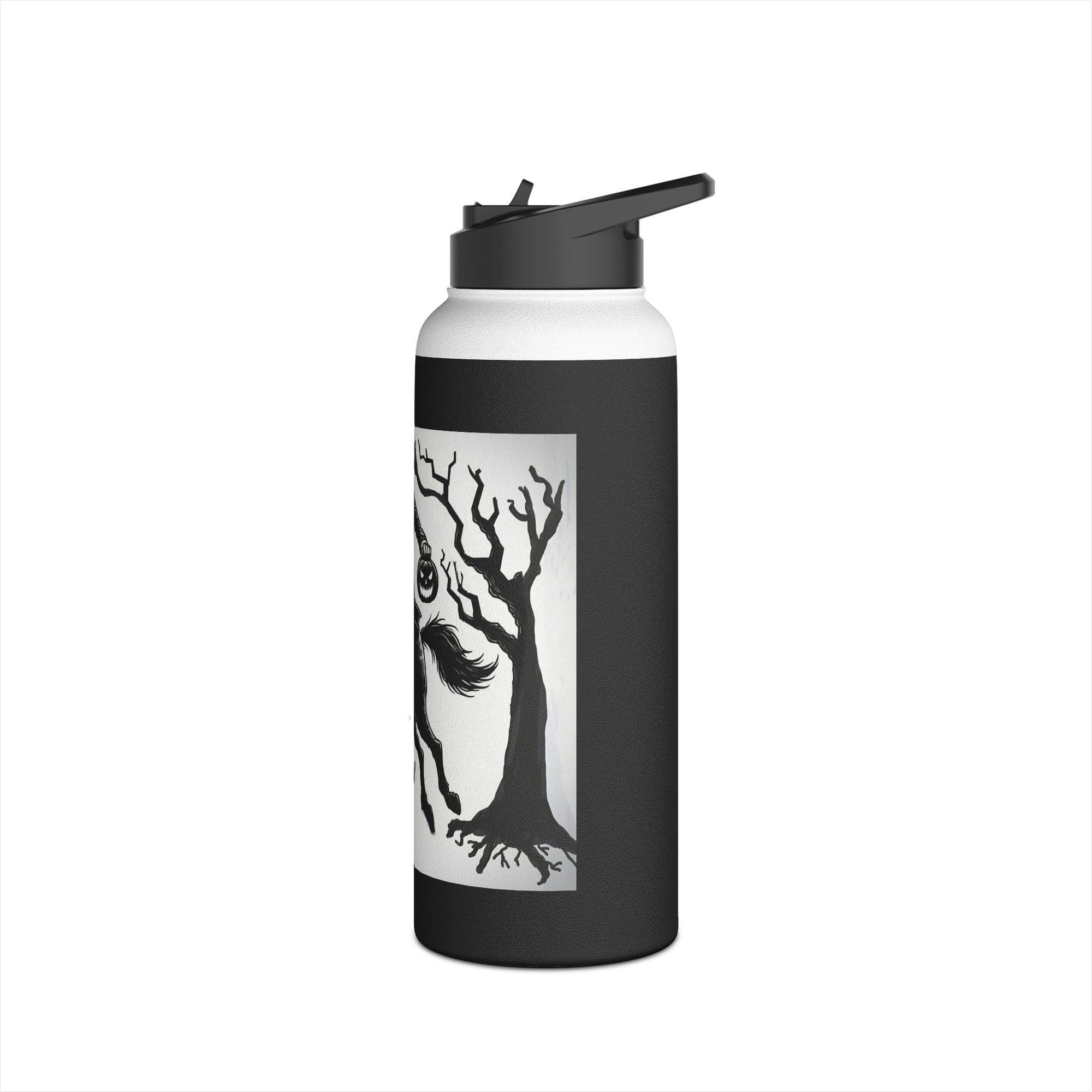 Spooky Stainless Steel Water Bottle, Ichabod Crane Design, Halloween Gift, Eco-Friendly Water Container, Outdoor Adventure