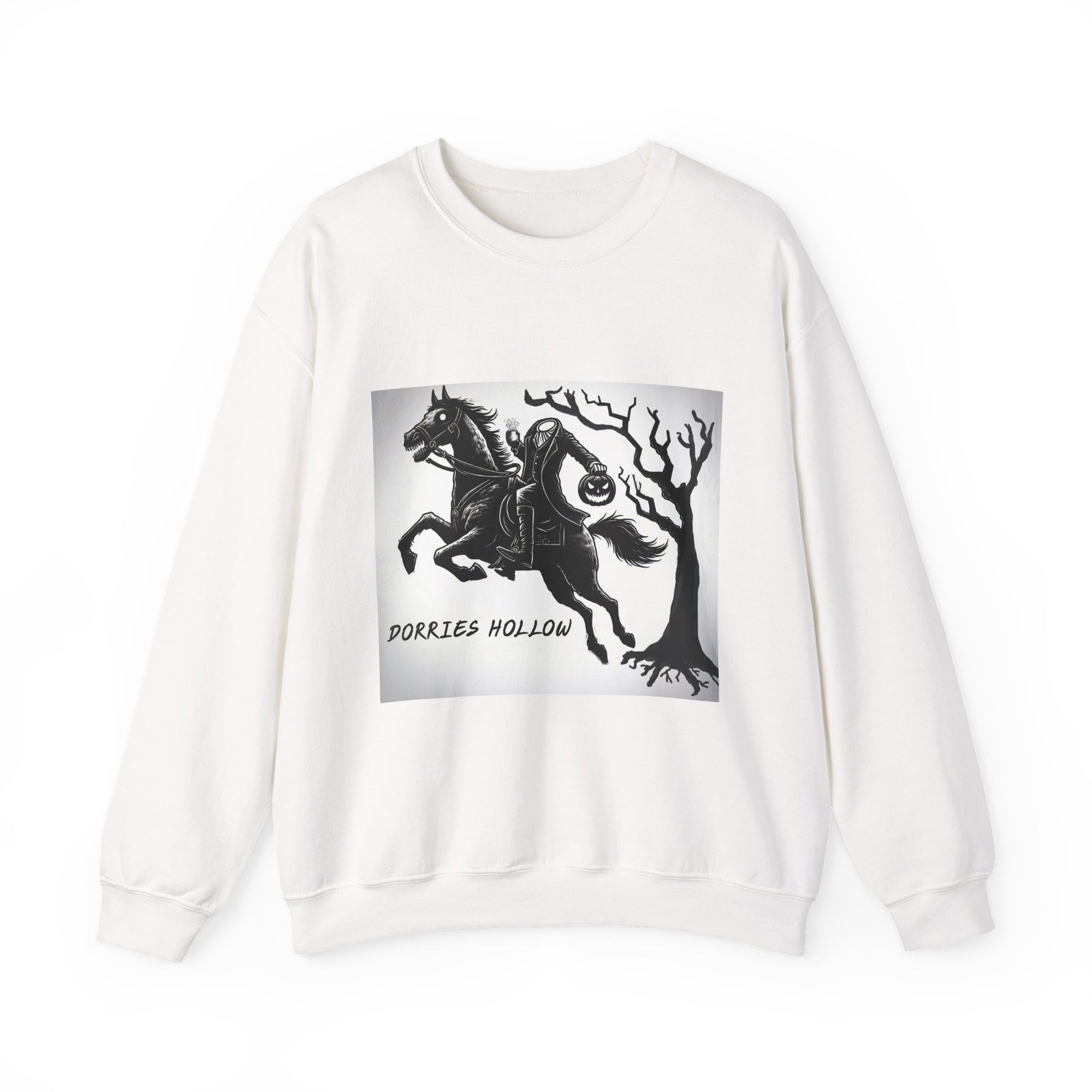 Dorris Hollow Crewneck Sweatshirt, Cozy Unisex Pullover, Halloween Apparel, Fall Fashion, Equestrian Style, Horse Lover Gift, Unique [...]