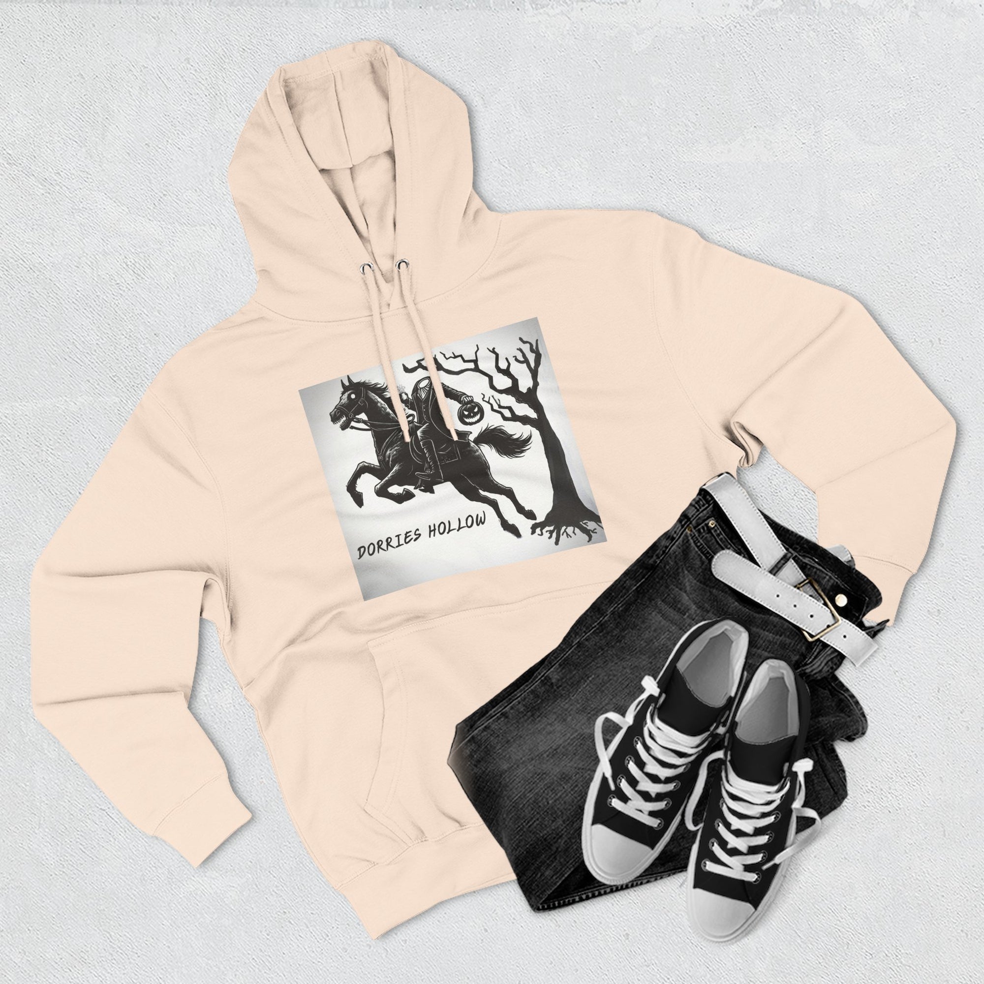 Spooky Horse Fleece Hoodie - Perfect for Fall and Halloween, Unisex Sweatshirt, Cozy Pullover, Gift for Horse Lovers