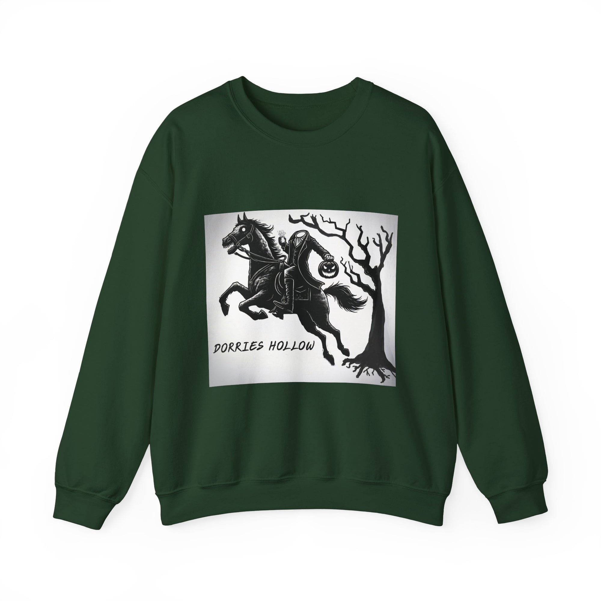 Dorris Hollow Crewneck Sweatshirt, Cozy Unisex Pullover, Halloween Apparel, Fall Fashion, Equestrian Style, Horse Lover Gift, Unique [...]