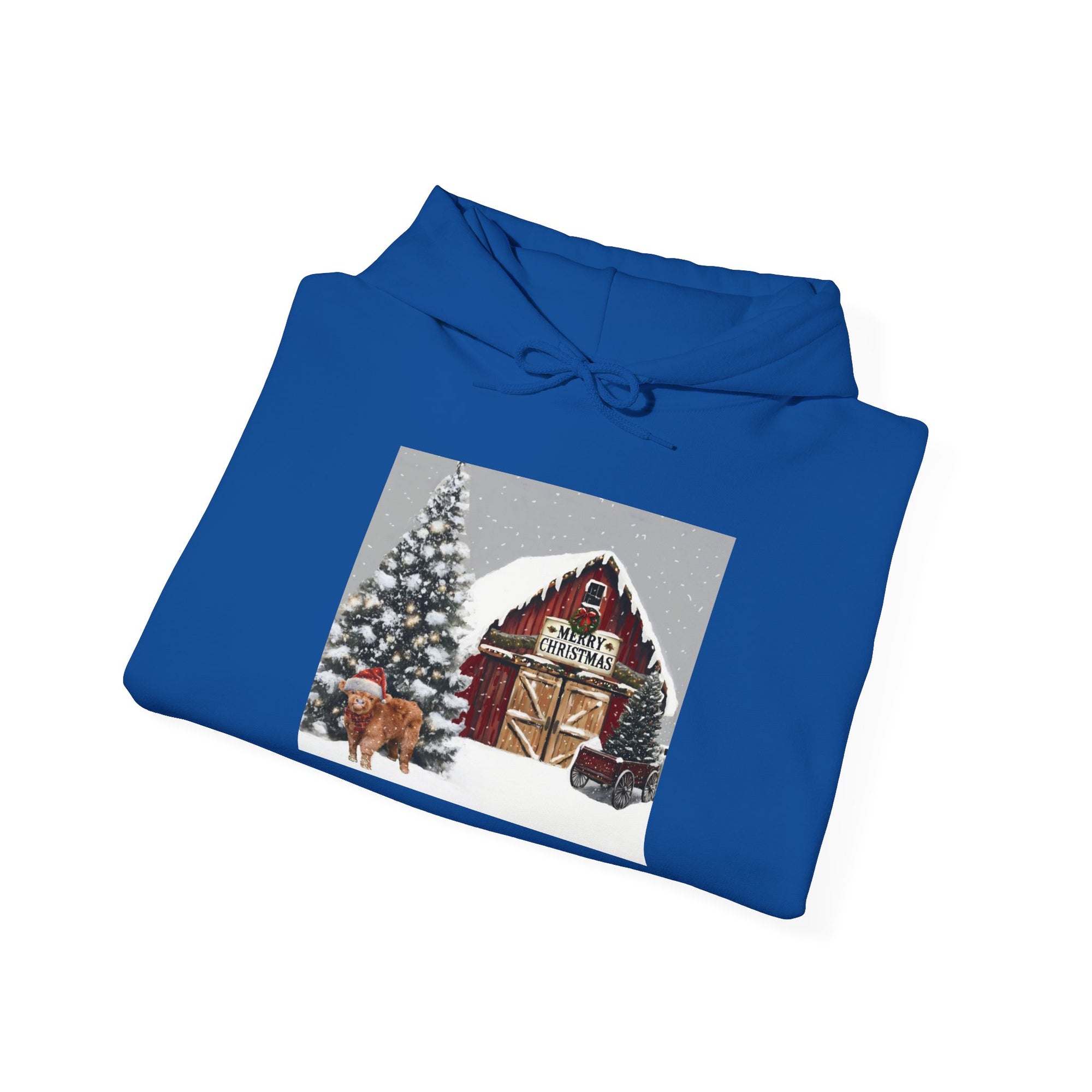Cozy Christmas Barn Hoodie, Holiday Sweatshirt, Winter Apparel, Unisex Gift, Festive Party Wear