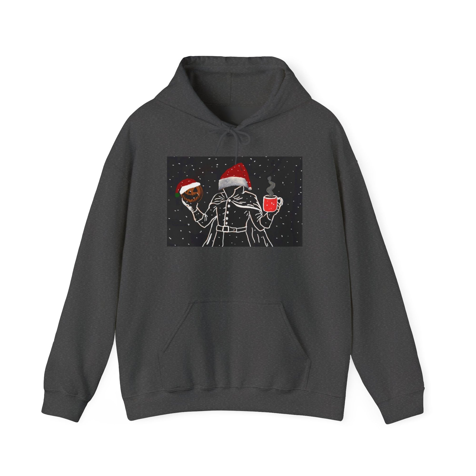 Festive Holiday Headless horseman Sweatshirt, Unisex Cozy Hoodie for Christmas, Ugly Sweater Replacement, Gift for Him or Her