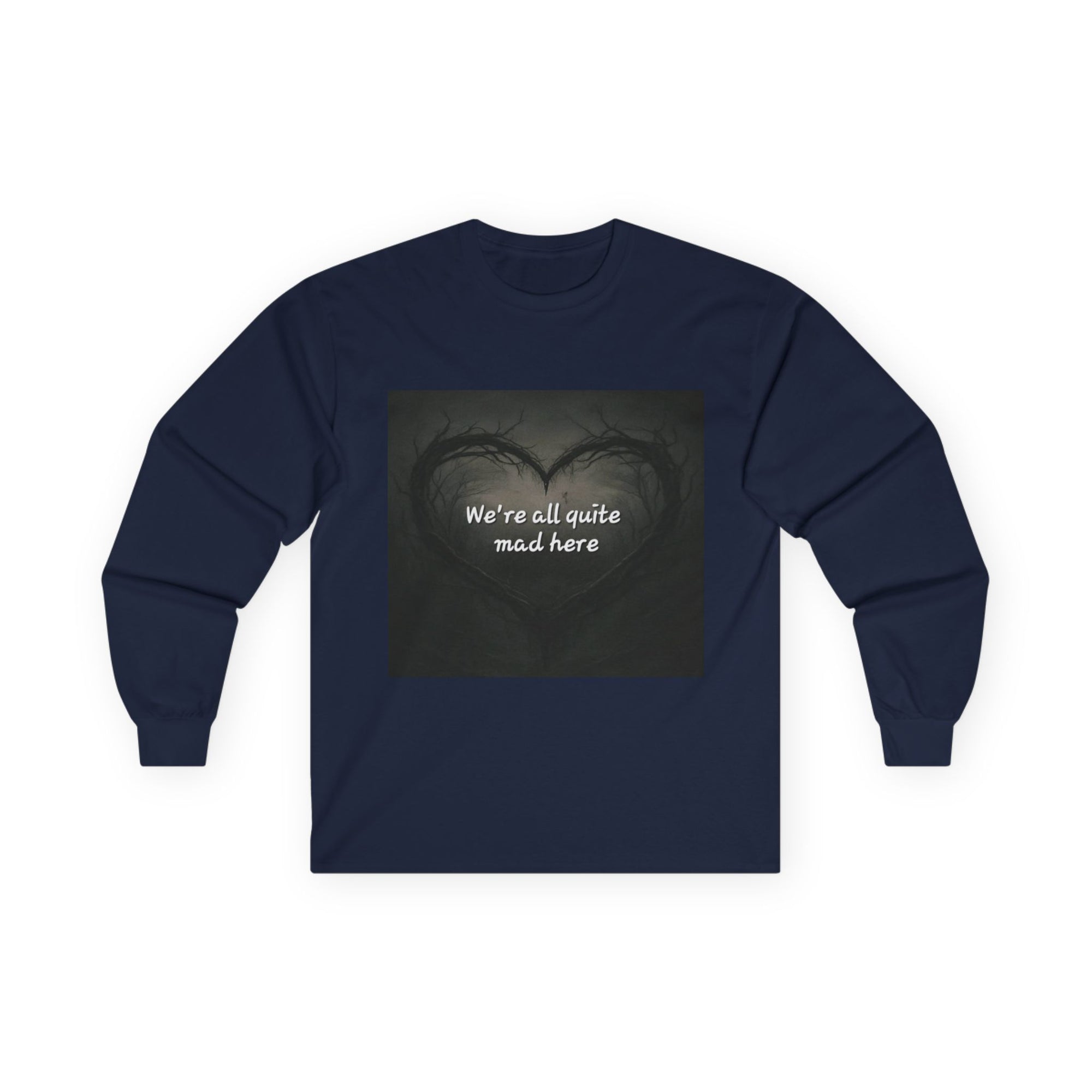 Mad Hatter Long Sleeve Tee - Quirky Apparel for Dreamers, Halloween, Gift, Cozy Wear, Fun Statement Shirt