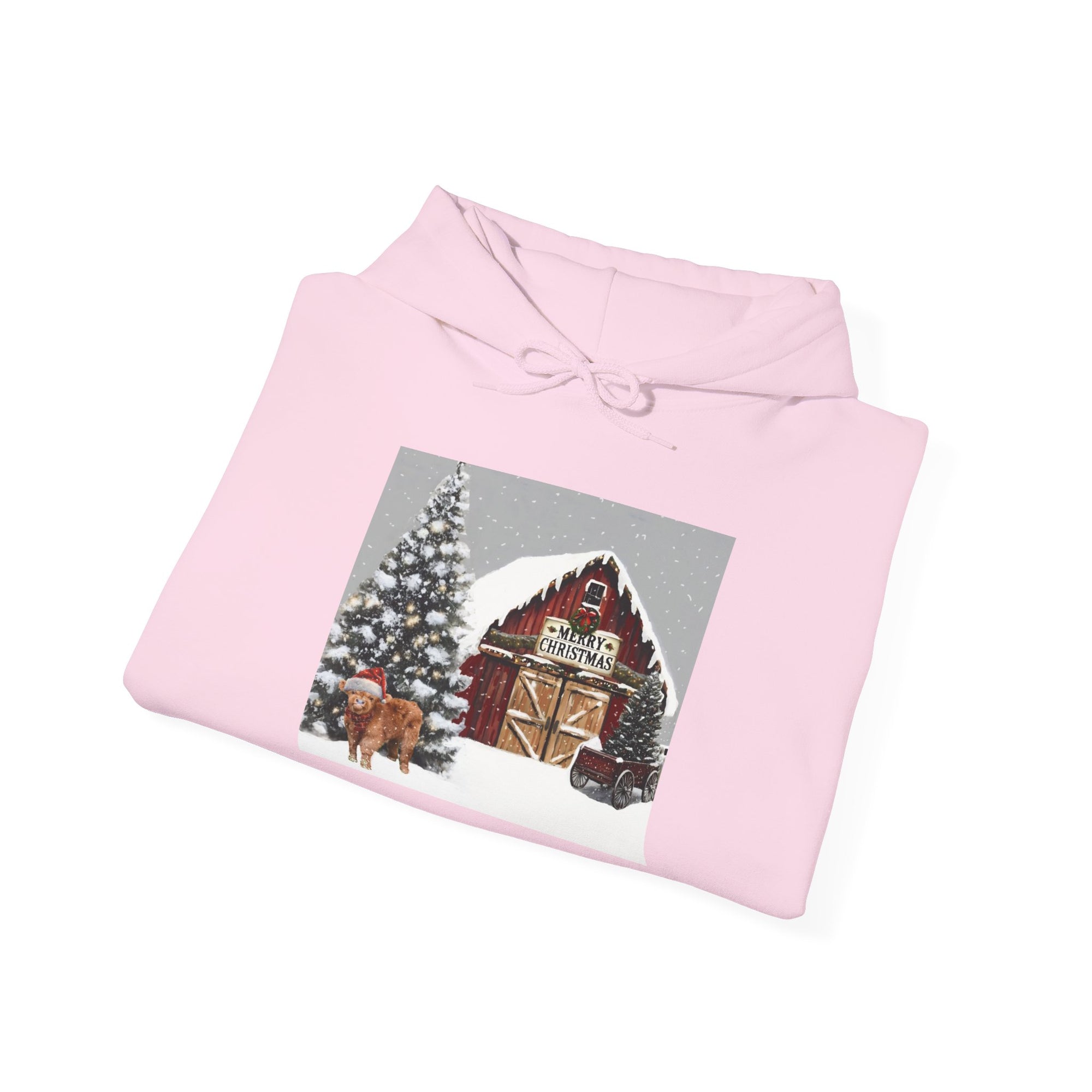 Cozy Christmas Barn Hoodie, Holiday Sweatshirt, Winter Apparel, Unisex Gift, Festive Party Wear