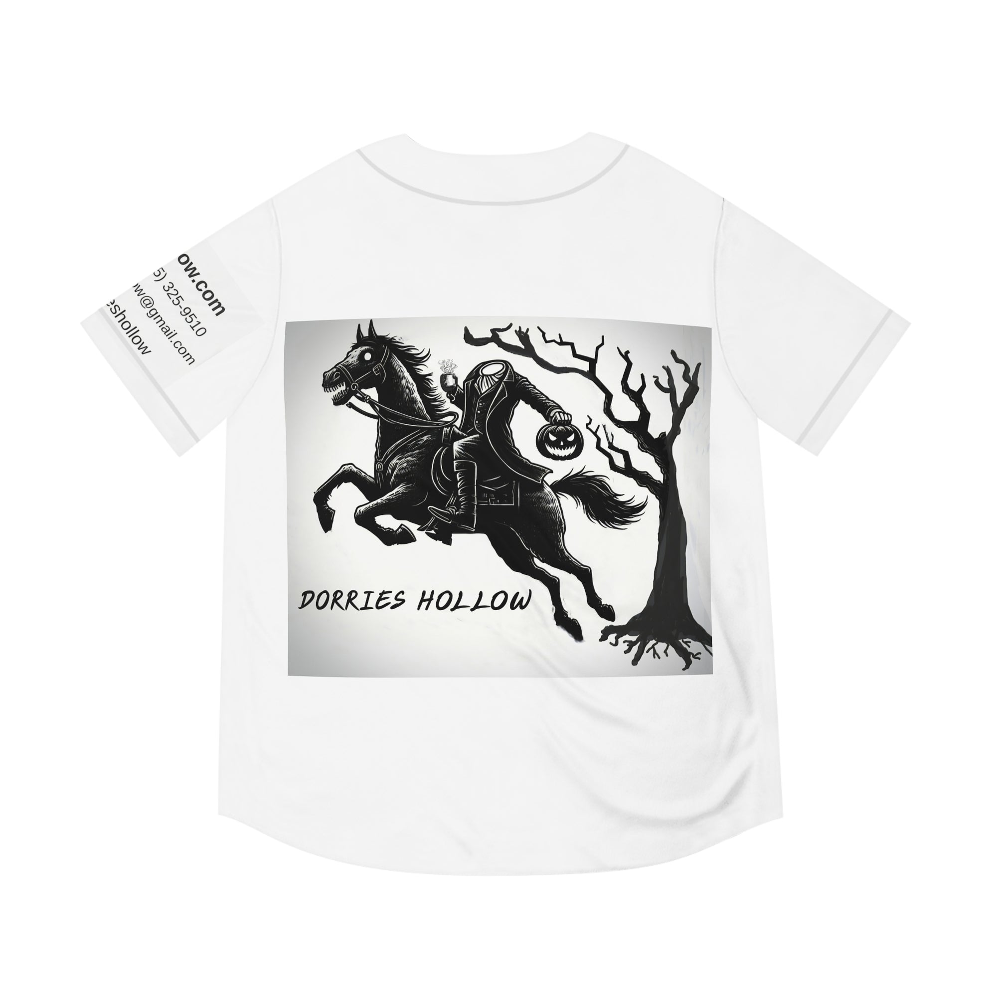 Men's Baseball Jersey with Spooky Horseman Design - Halloween Gift, Sportswear, Casual Wear, Graphic Tee, Unique T-Shirt