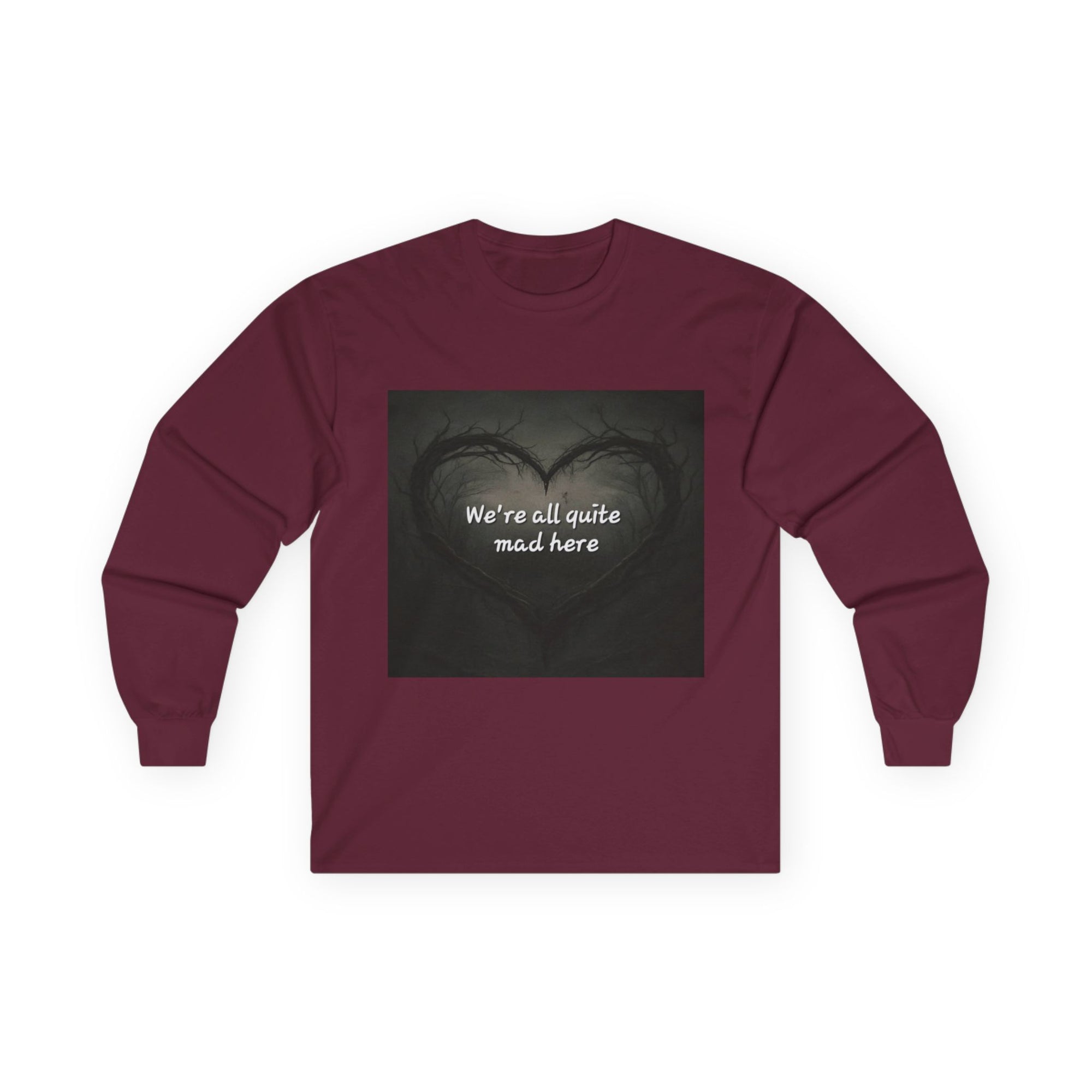 Mad Hatter Long Sleeve Tee - Quirky Apparel for Dreamers, Halloween, Gift, Cozy Wear, Fun Statement Shirt