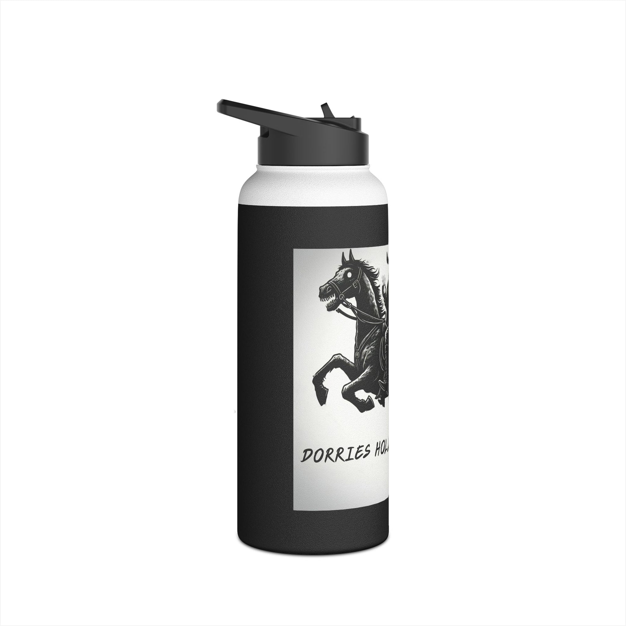 Spooky Stainless Steel Water Bottle, Ichabod Crane Design, Halloween Gift, Eco-Friendly Water Container, Outdoor Adventure