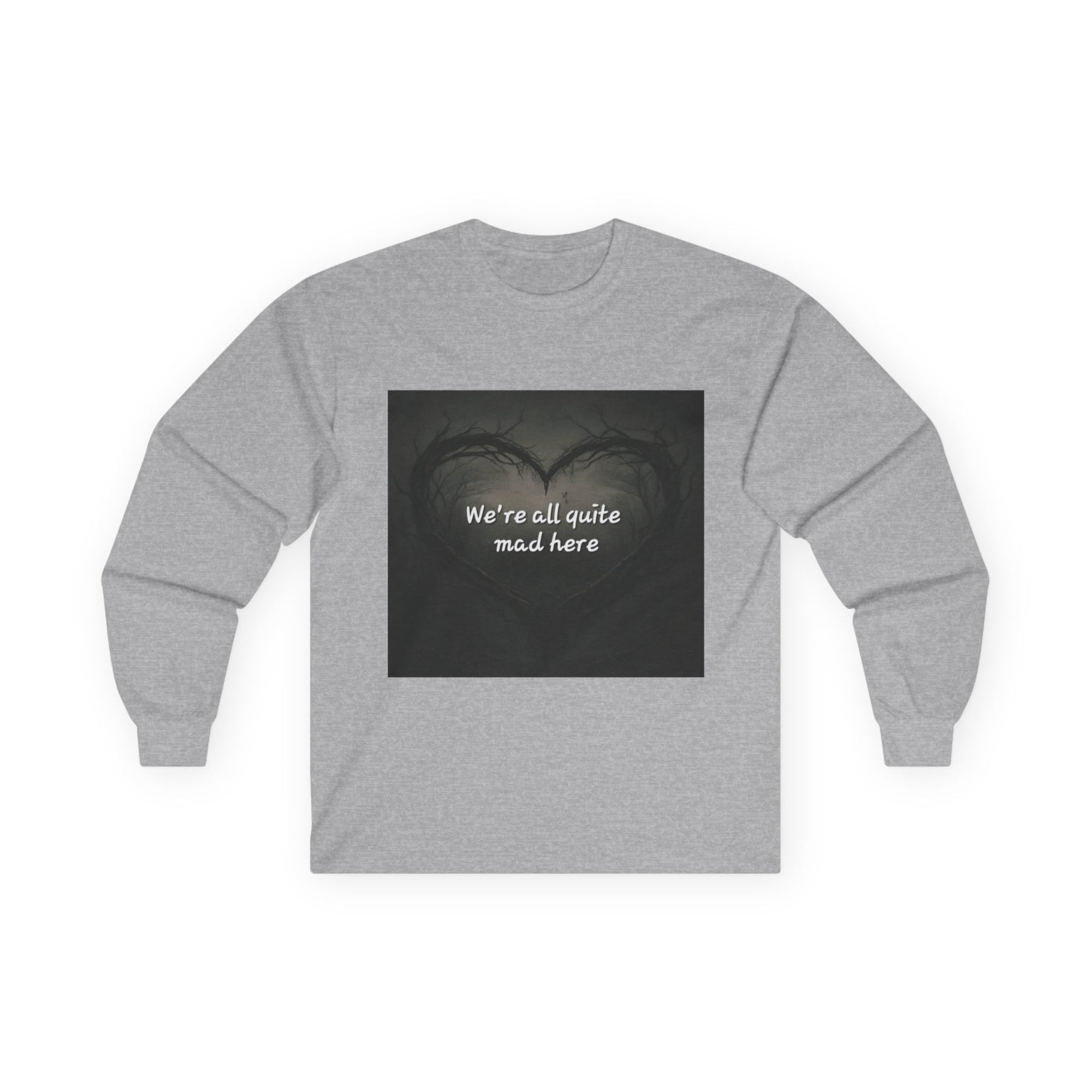 Mad Hatter Long Sleeve Tee - Quirky Apparel for Dreamers, Halloween, Gift, Cozy Wear, Fun Statement Shirt