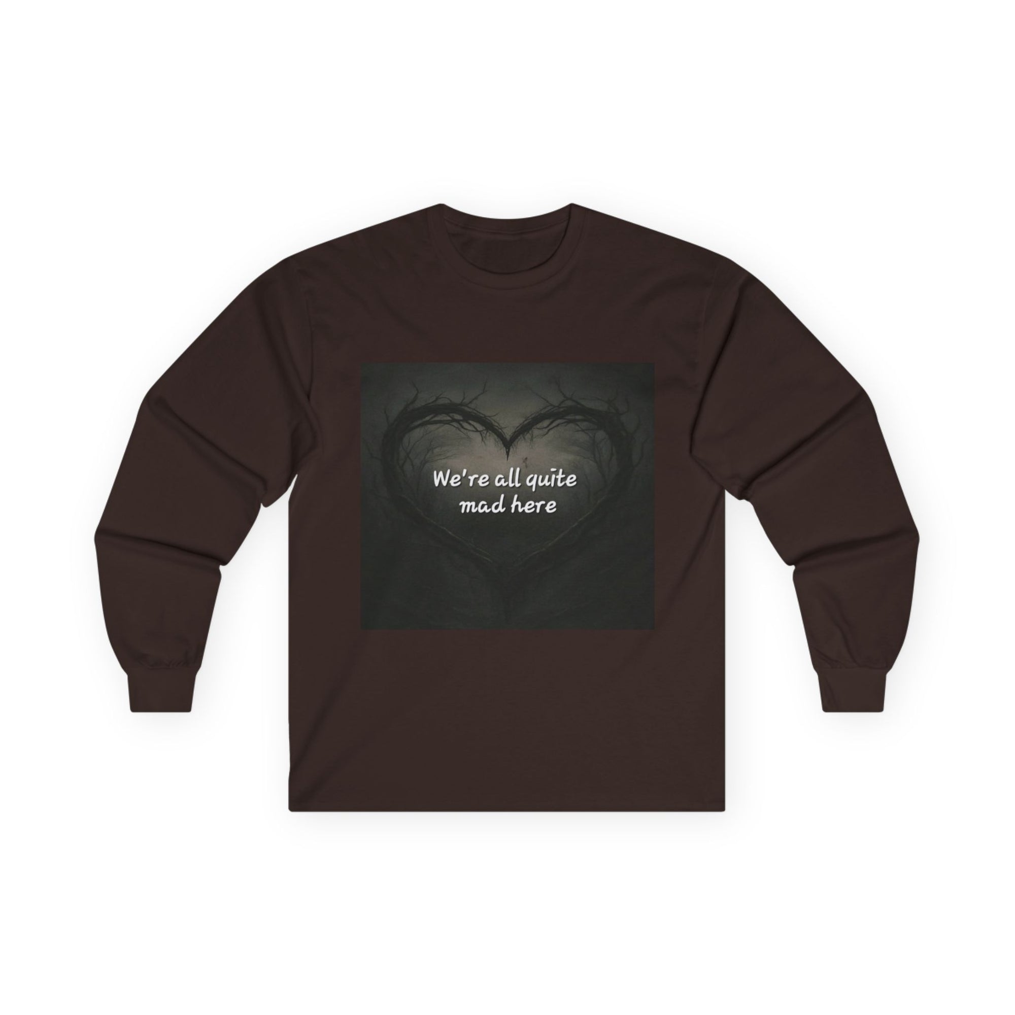 Mad Hatter Long Sleeve Tee - Quirky Apparel for Dreamers, Halloween, Gift, Cozy Wear, Fun Statement Shirt