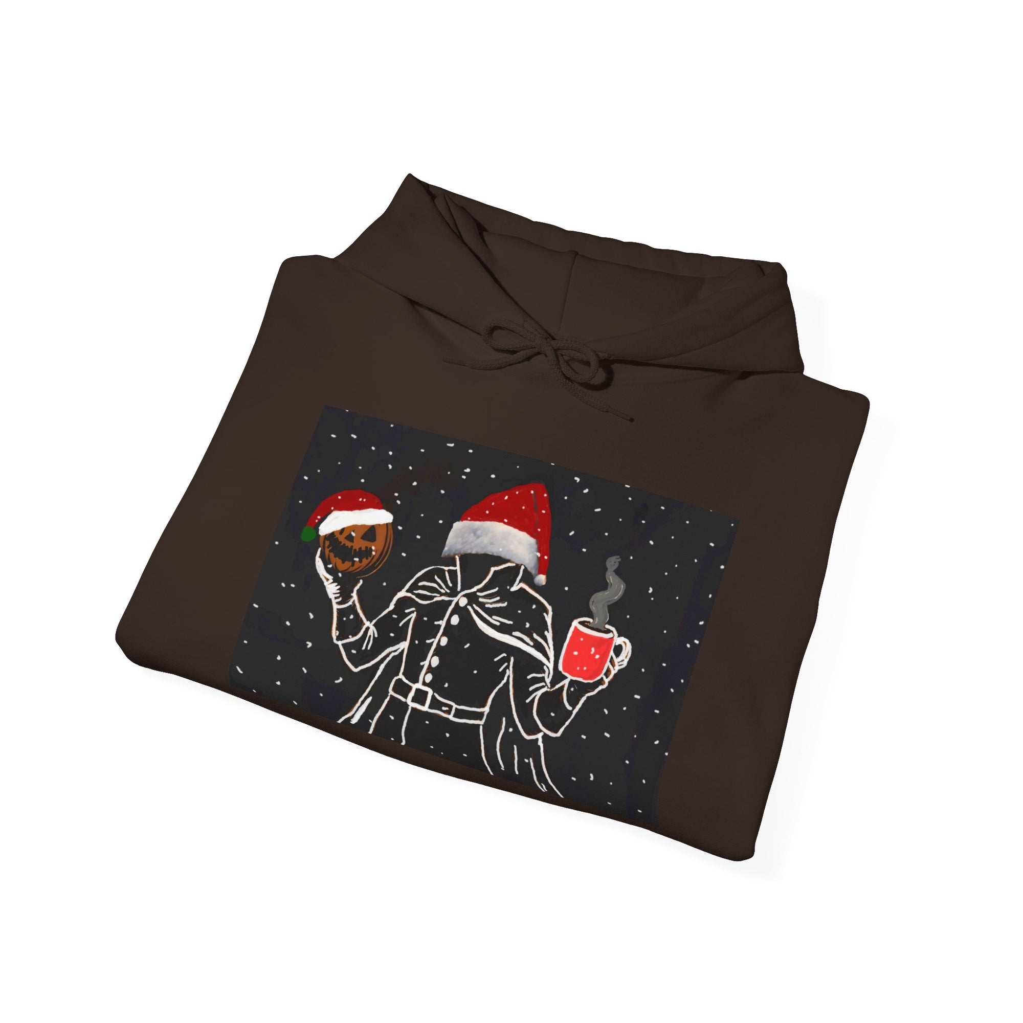 Festive Holiday Headless horseman Sweatshirt, Unisex Cozy Hoodie for Christmas, Ugly Sweater Replacement, Gift for Him or Her