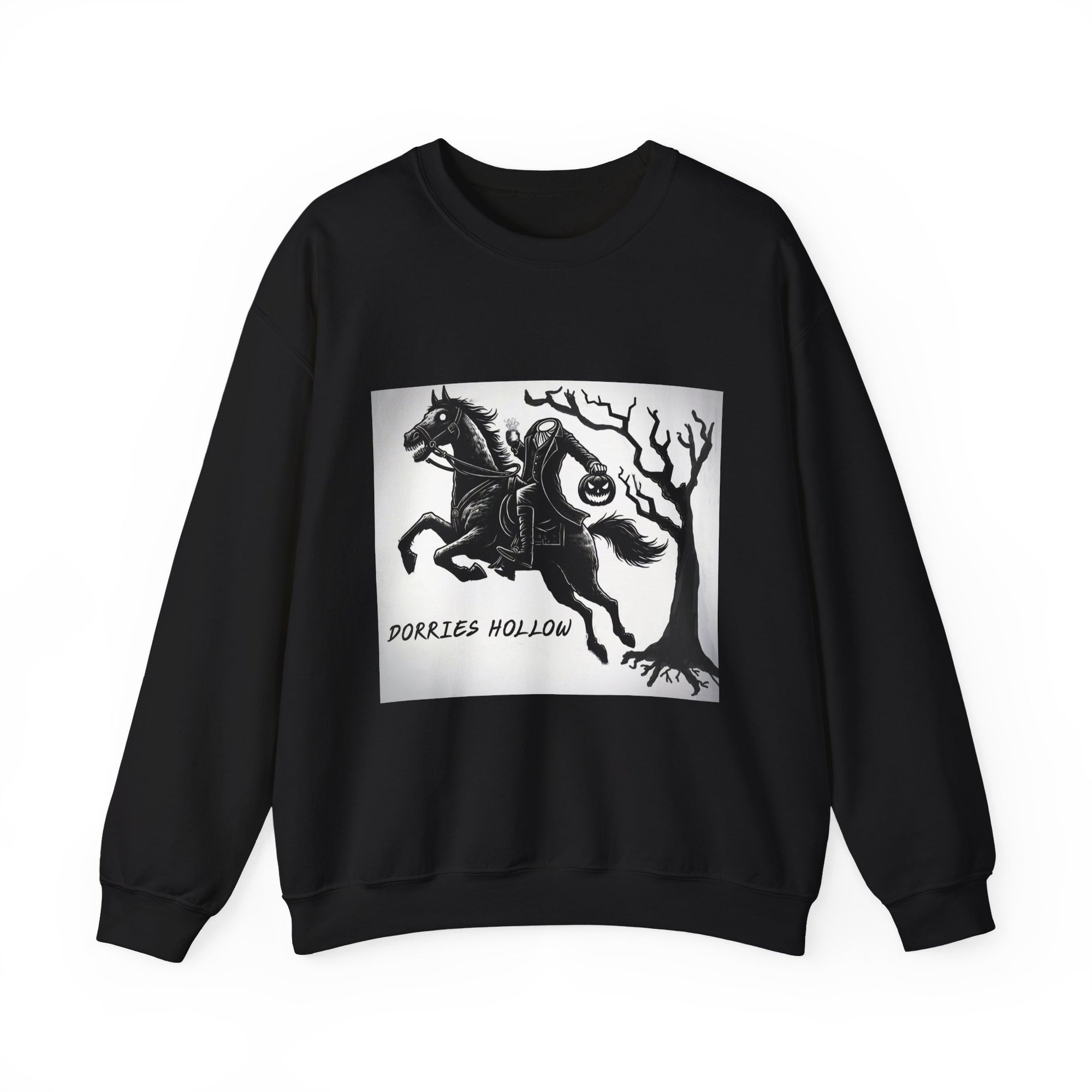 Dorris Hollow Crewneck Sweatshirt, Cozy Unisex Pullover, Halloween Apparel, Fall Fashion, Equestrian Style, Horse Lover Gift, Unique [...]