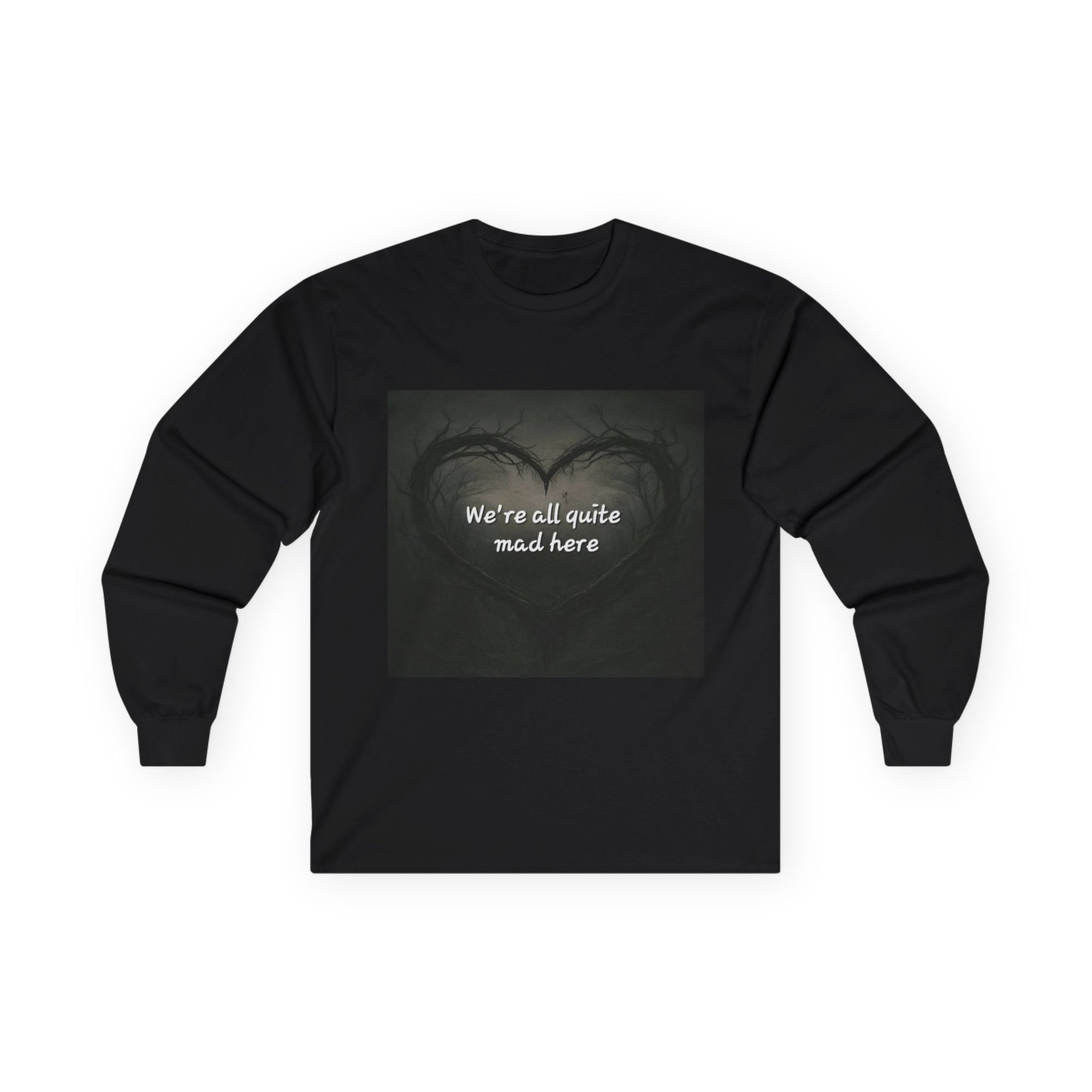 Mad Hatter Long Sleeve Tee - Quirky Apparel for Dreamers, Halloween, Gift, Cozy Wear, Fun Statement Shirt