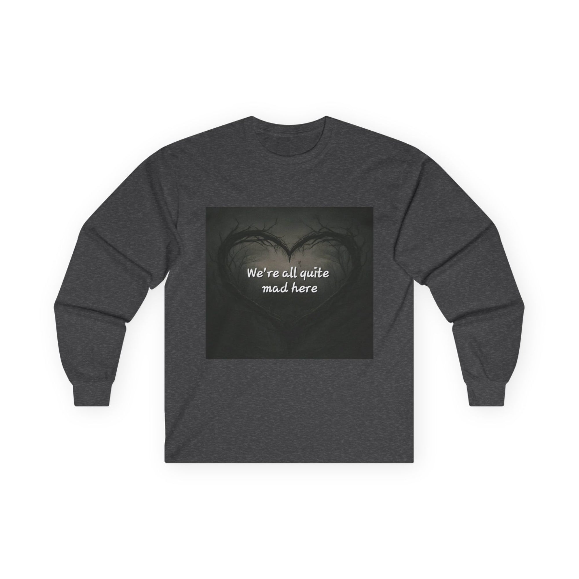 Mad Hatter Long Sleeve Tee - Quirky Apparel for Dreamers, Halloween, Gift, Cozy Wear, Fun Statement Shirt