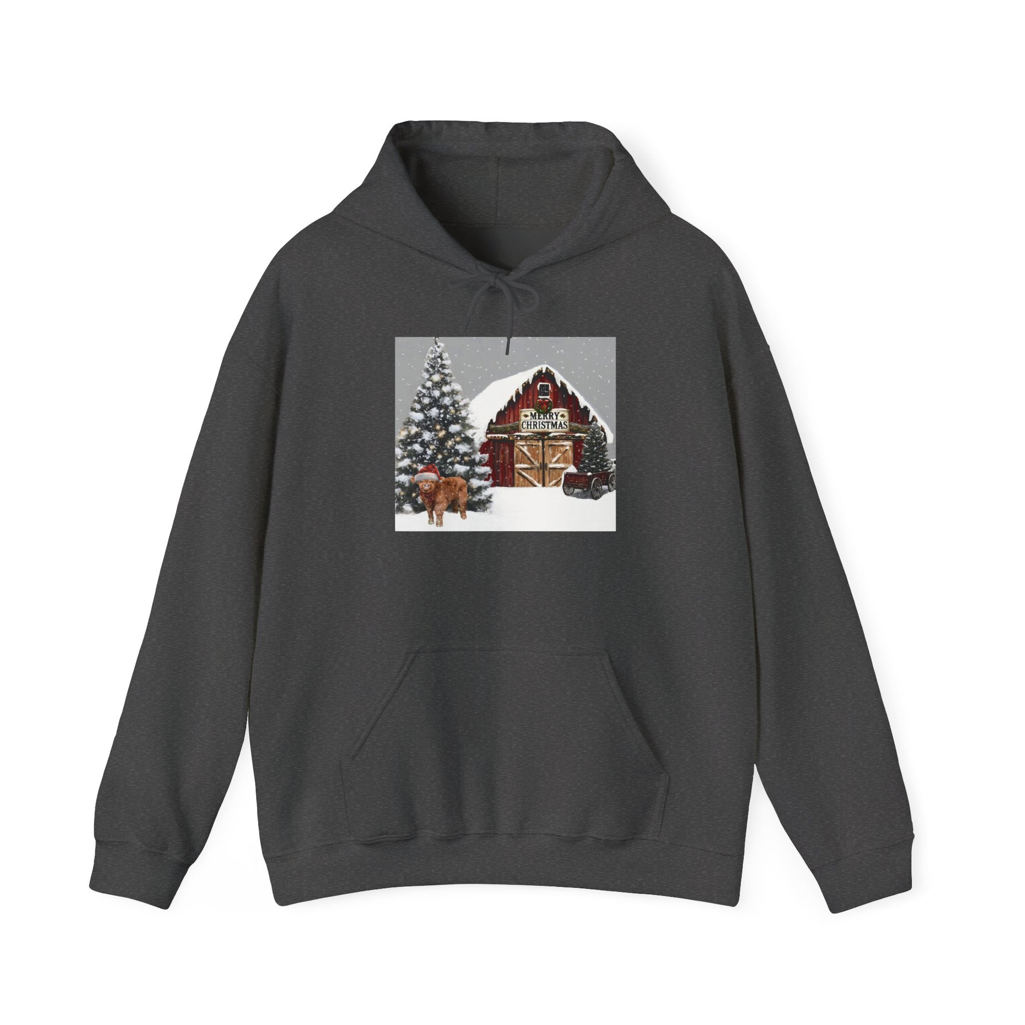 Cozy Christmas Barn Hoodie, Holiday Sweatshirt, Winter Apparel, Unisex Gift, Festive Party Wear